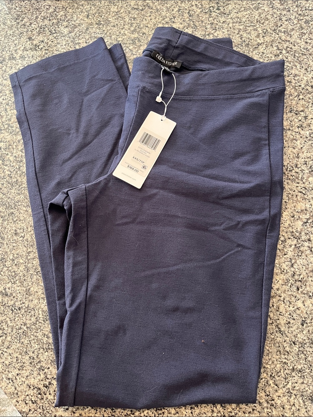 Eileen Fisher Deep Navy Knit Slim Ankle Pull-On Joggers